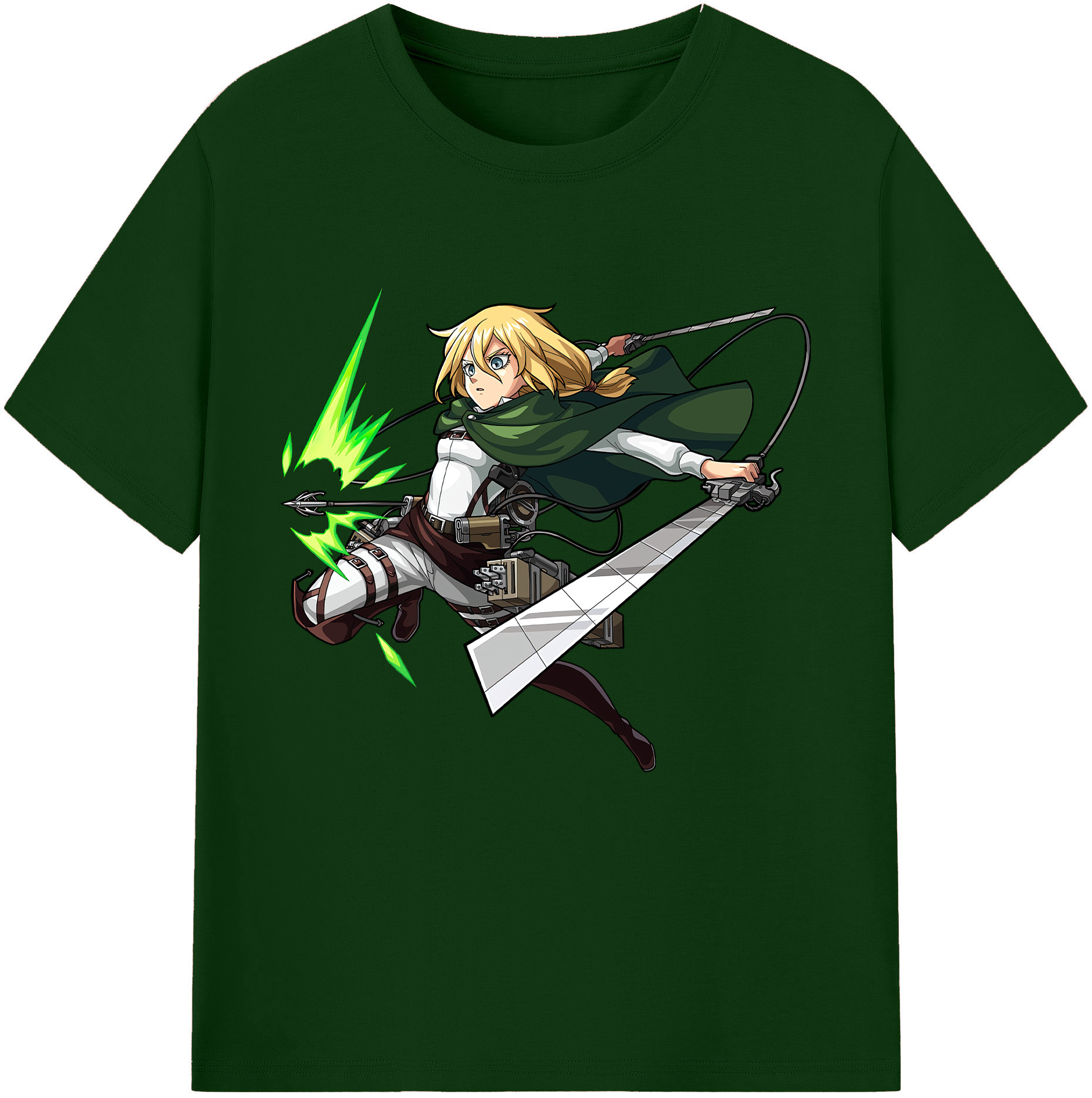 （画像用） 進撃の巨人 クリスタ·レンズ Attack on Titan Christa Lenz 綿100％半袖Tシャツ（フロントプリント）